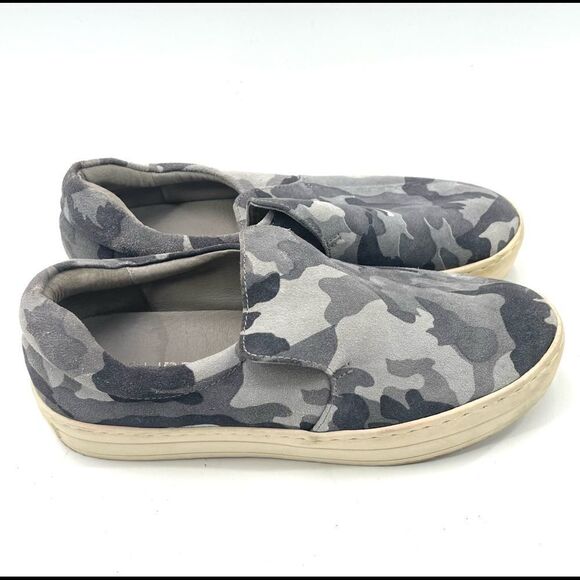 J/SLIDES NYC grey gray camo camouflage slip on flats loafers shoes 8.5 suede - Picture 6 of 11